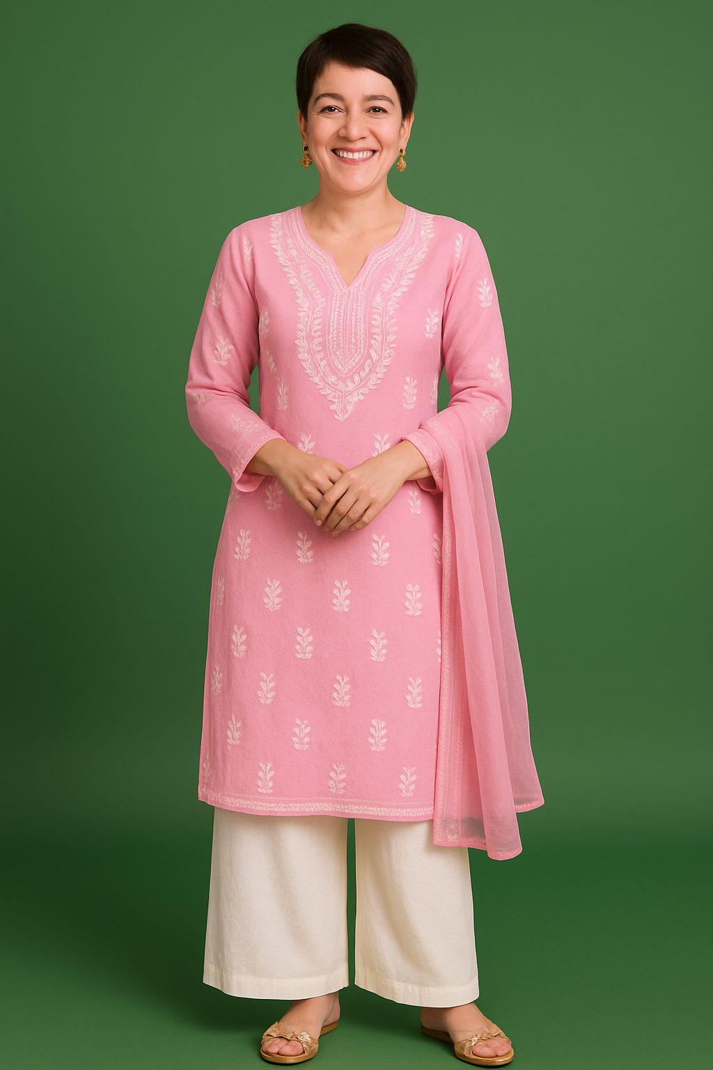 Gulal chikankari kurta set